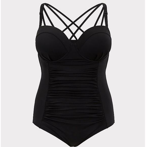 NWT Torrid Strappy Back Push-Up One-Piece 3X - Picture 4 of 6